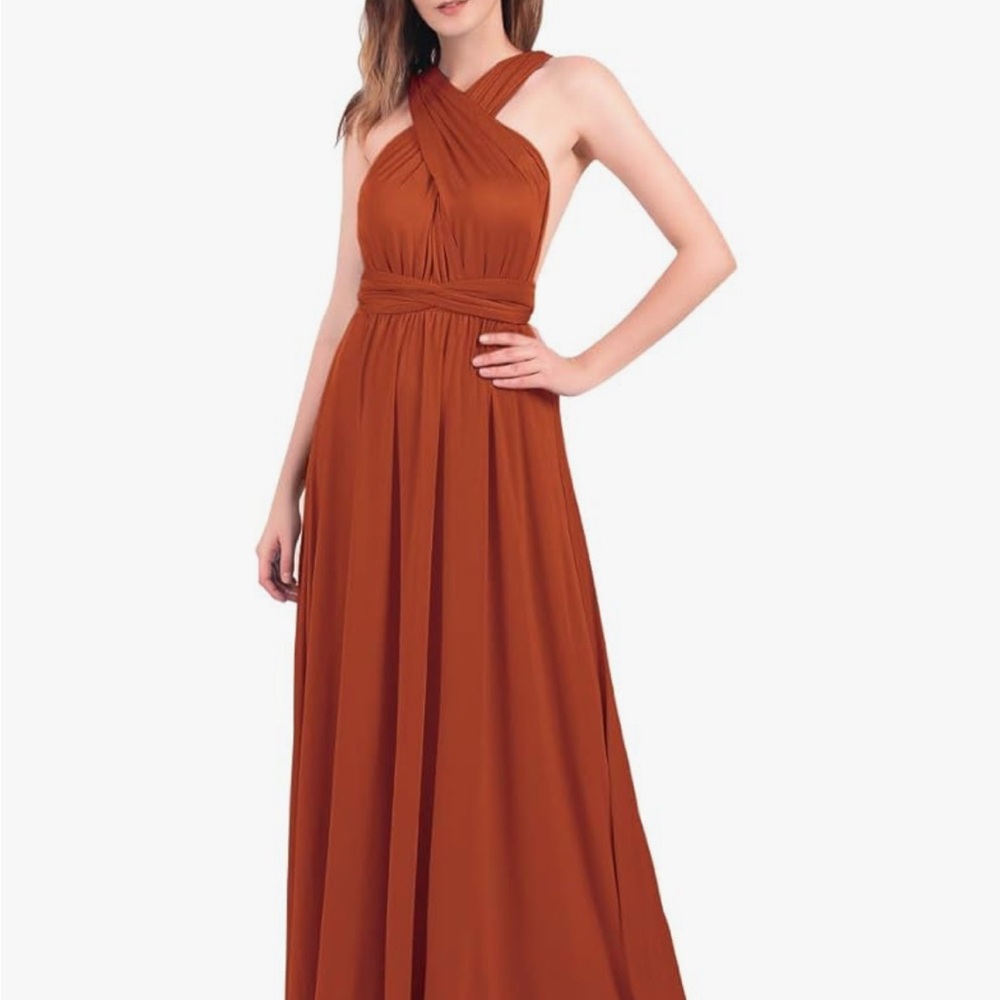 Elegant Rust Maxi Dress